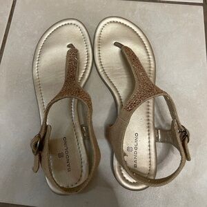 Sparkly rose gold sandals